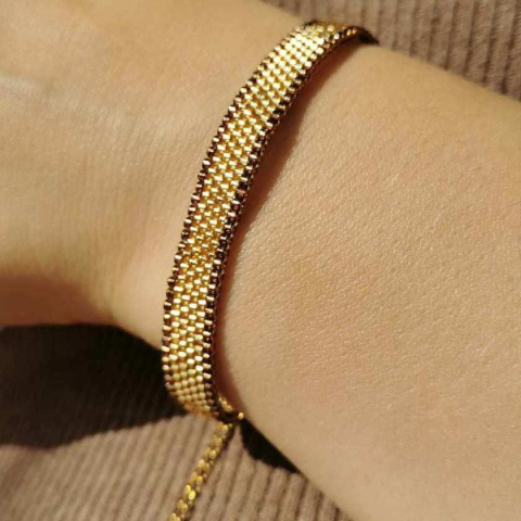 Złota bransoletka szyta z koralików Clasic Gold Złota bransoletka szyta z koralików Clasic Gold