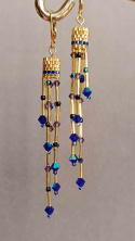 asymetryczne długie kolczyki Crystal Blue