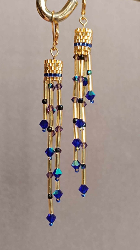 asymetryczne długie kolczyki Crystal Blue asymetryczne długie kolczyki Crystal Blue