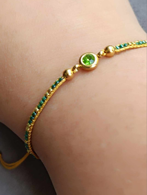 Zielony zestaw minimalistycznych bransoletek tkanych Miracle Verde Zielony zestaw minimalistycznych bransoletek tkanych Miracle Verde