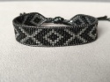 Czarna bransoletka tkana z koralików Miyuki  w stylu boho Czarna bransoletka tkana z koralików Miyuki  w stylu boho