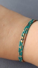 Minimalistyczna, turkusowa bransoletka z koralików Capri Aqua