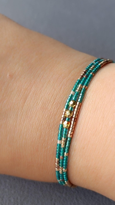 Minimalistyczna, turkusowa bransoletka z koralików Capri Aqua Minimalistyczna, turkusowa bransoletka z koralików Capri Aqua