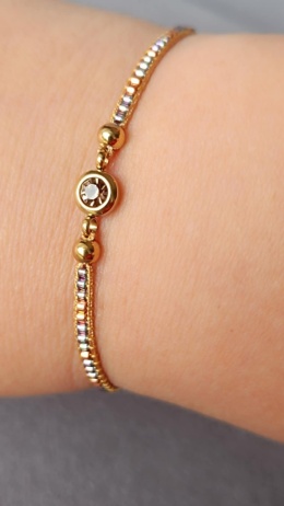 Minimalistyczna bransoletka tkana z oczkiem Sapphire Whispers Lumina