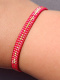 Minimalistyczna bransoletka personalizowana kodem morsa - Coral Red